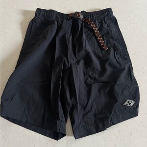 PACSUN men’s black nylon utility style board swim shorts trunks size small